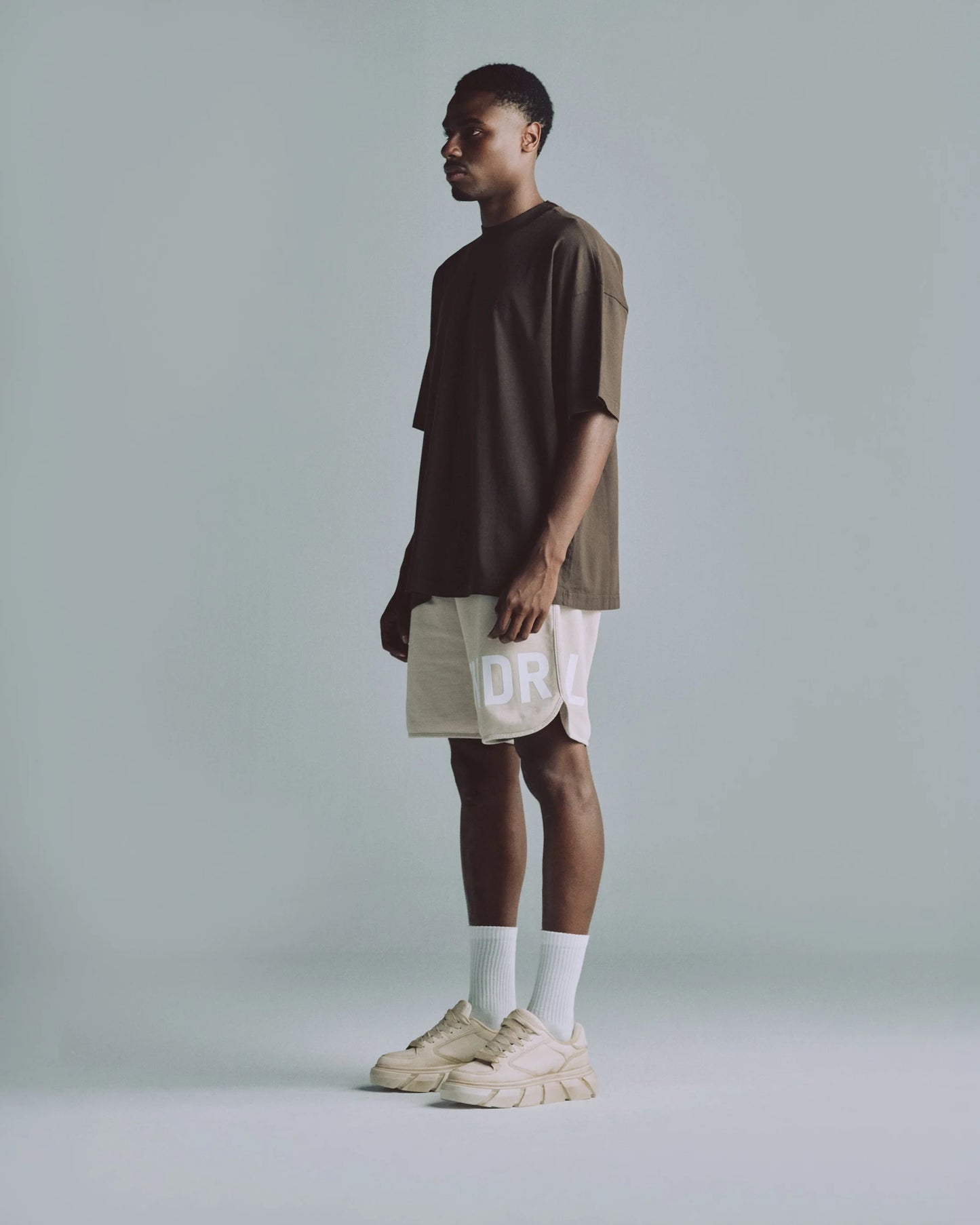 Line logo tshirt Brown